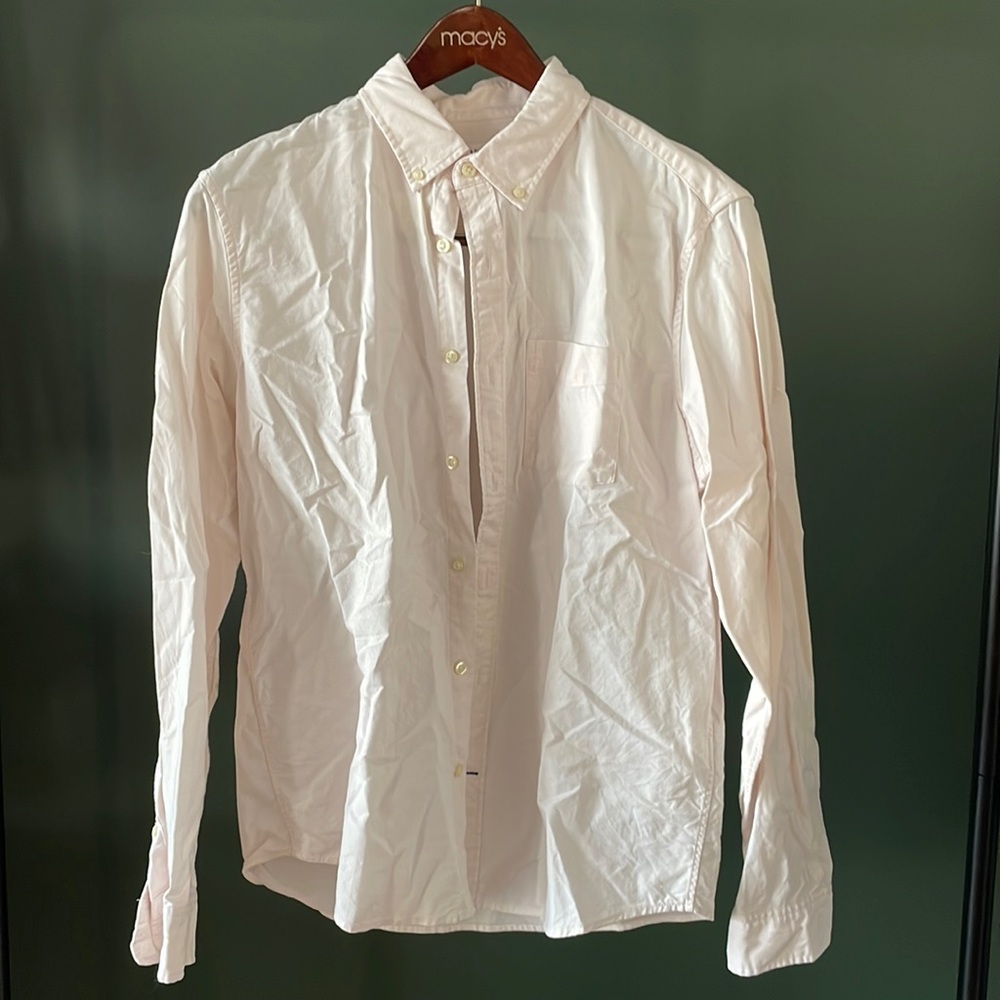 Gap Pink/White Long Sleeve Button Down Casual Cotton Shirt (Size M)
